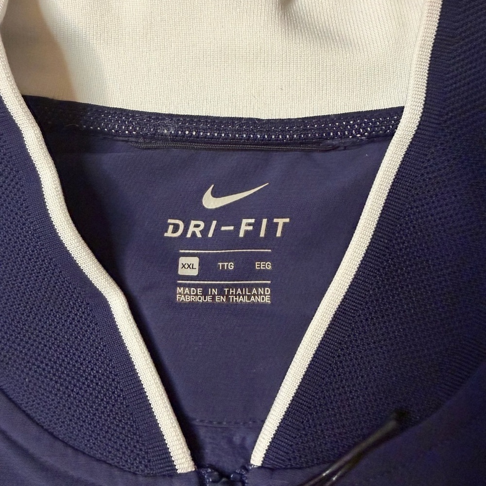 NWT Nike Men's Navy and White Football Baseball Windbreaker 2XL Therma Dri-Fit - Picture 7 of 10
